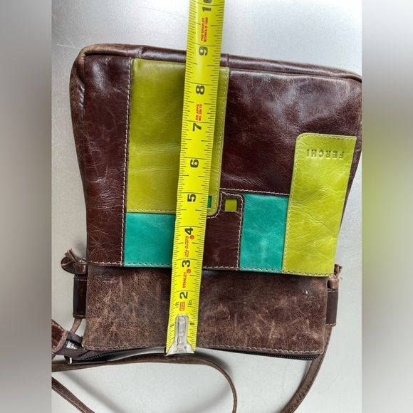 Ferchi Purse Patchwork Genuine Leather Brown Multicolor Crossbody Womens Bag - Picture 5 of 6